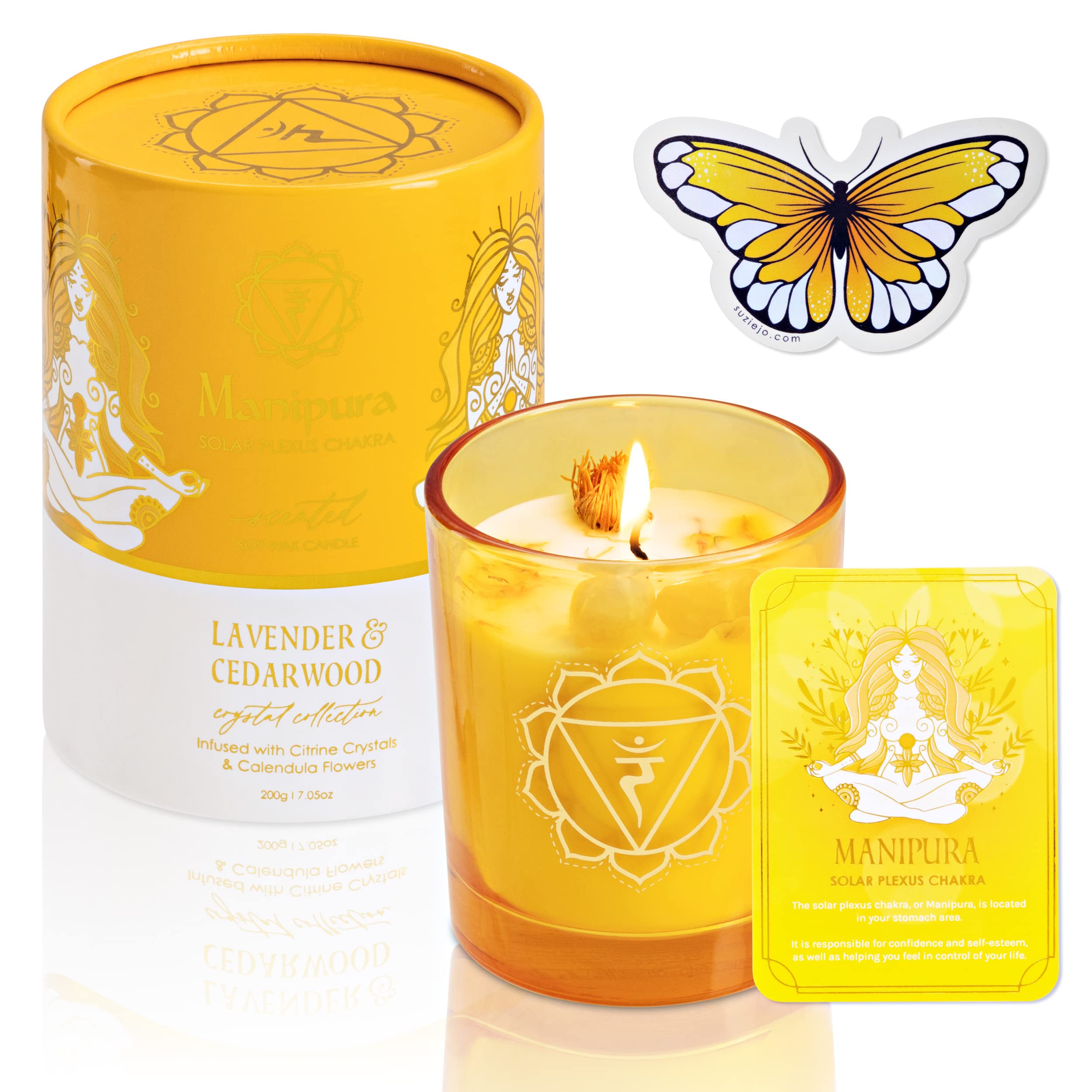 SUZIEJO Aromatherapy Chakra Candles Pure Essential Oil, Scented Soy