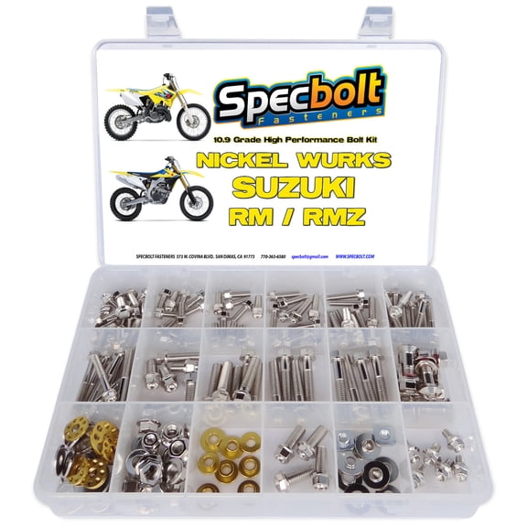 SUZUKI RM/RMZ DRESS UP BOLT KIT NICKEL WURKS