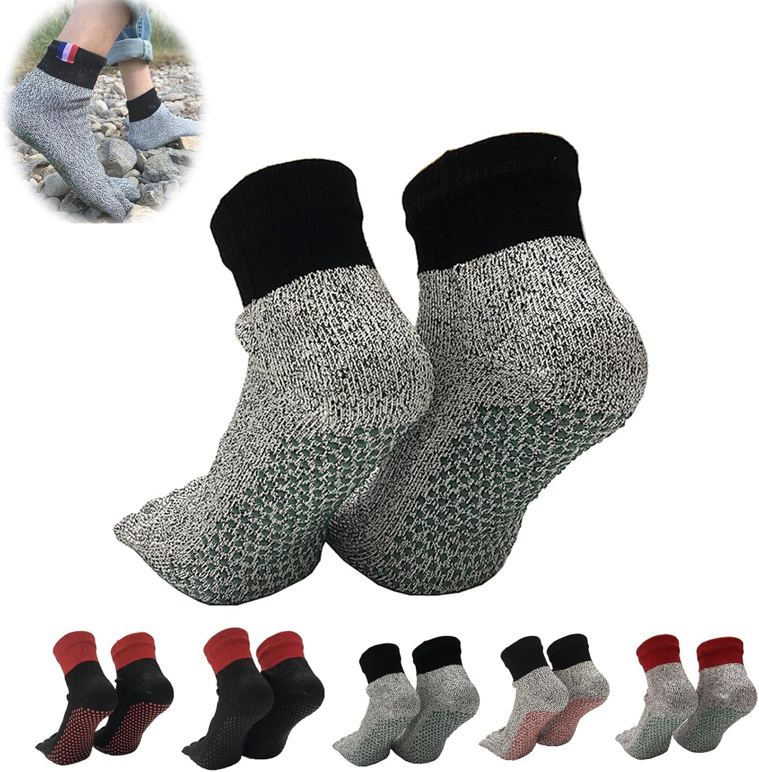Calze Konjoun Barefoot, Grounding, Outdoor, Hiking, Taglia XL, Uomo, Nere