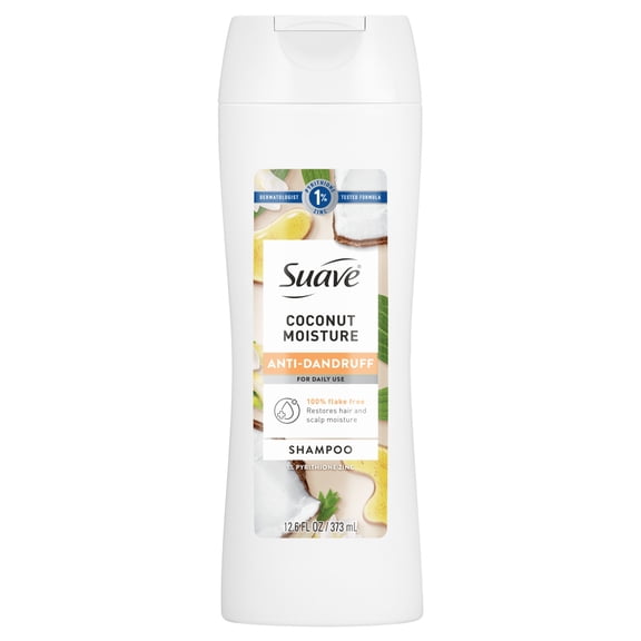 Suave Anti Dandruff Shampoo For Women, Coconut Moisture, 12.6 FL OZ