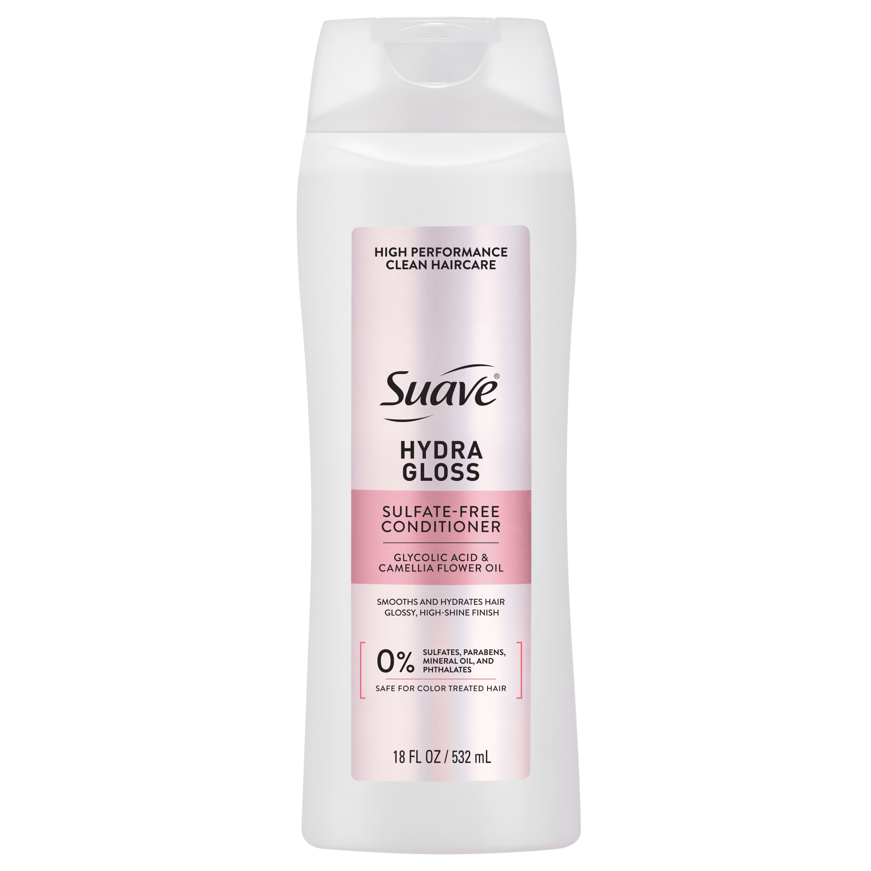 Suave Hydra Gloss Sulfate Free Conditioner with Glycolic Acid & Camellia Oil, 18 FL OZ