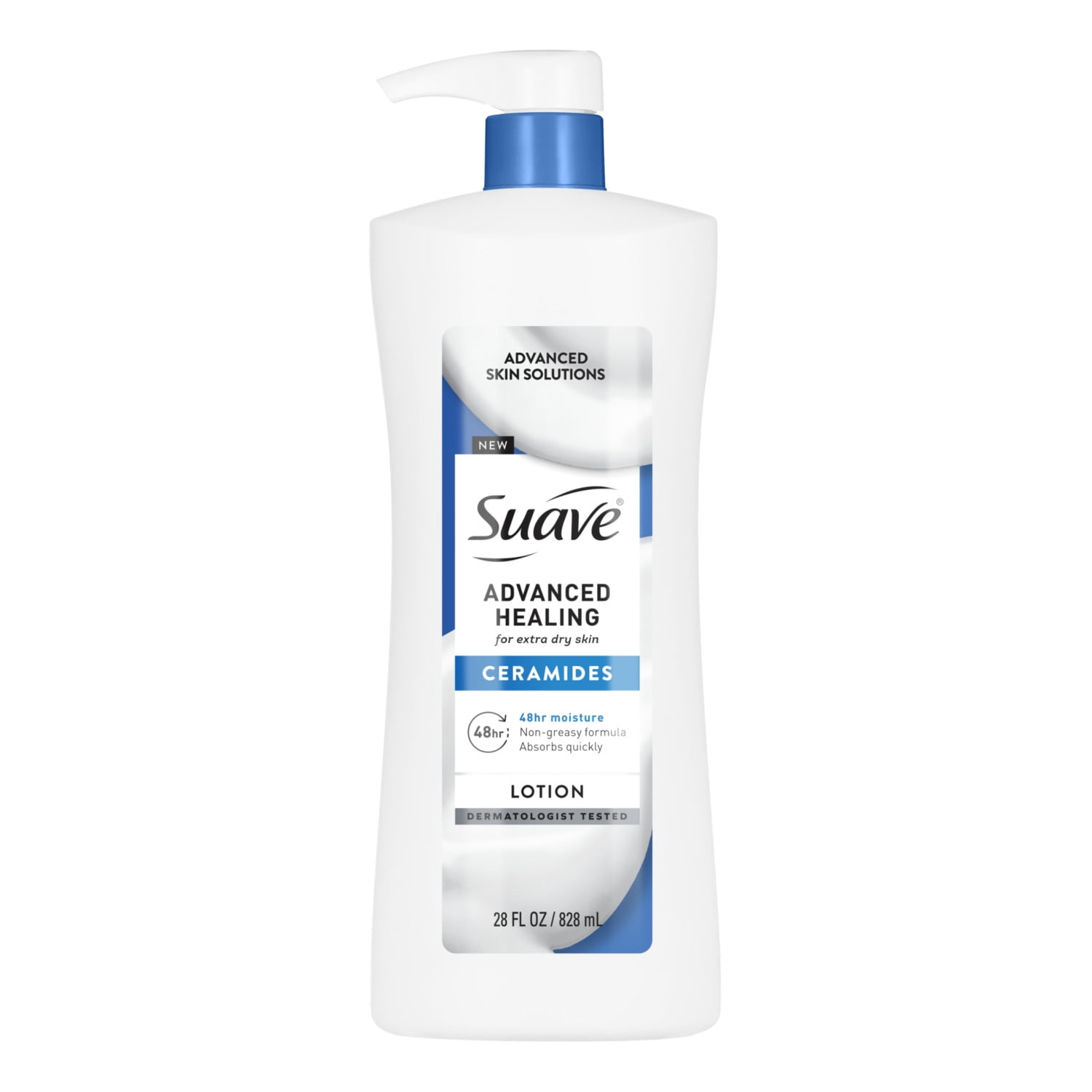 Suave Advanced Healing Hand & Body Lotion With Ceramides For Very Dry Skin, 28 fl oz Pump