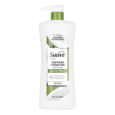 Suave Soothing Hydration Hand & Body Lotion For Women With Aloe Vera For Dry Skin, 28 FL OZ