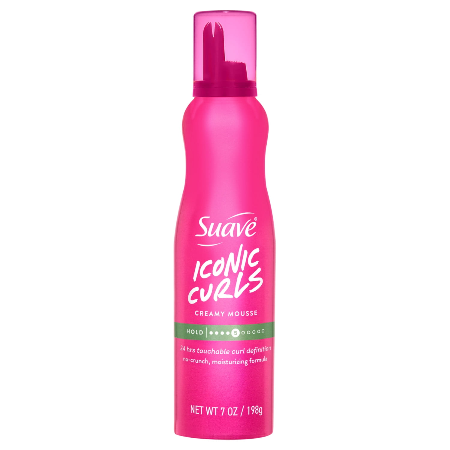 Suave Iconic Curls Hair Mousse, Curl Defining, 24 Hour Soft Hold, Lightweight, 7 OZ
