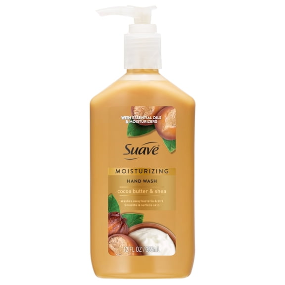 Suave Moisturizing Cocoa Butter & Shea Hand Soap, Gentle Cleanser for Hands, 12 FL OZ