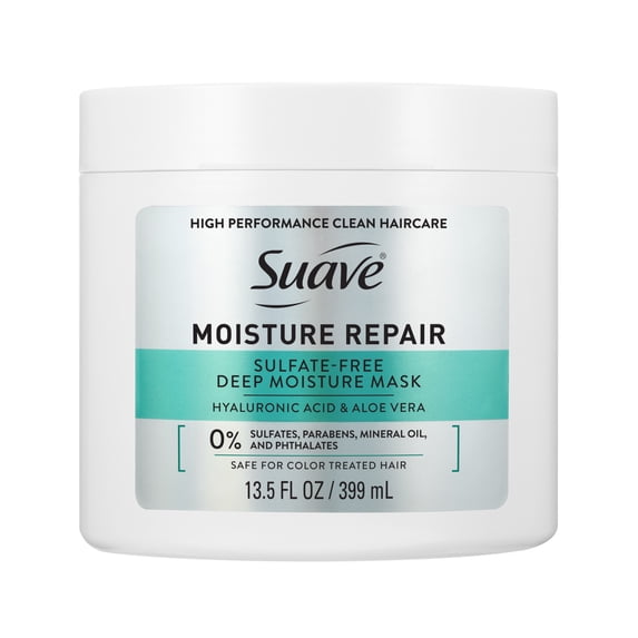 Suave Moisture Repair Sulfate-Free Deep Moisture Mask with Hyaluronic Acid, 13.5 FL OZ