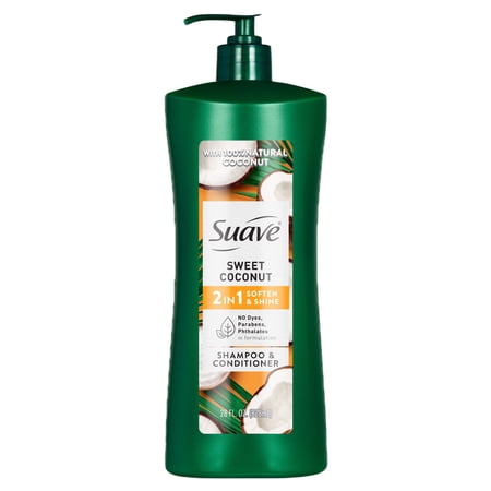 Suave Sweet Coconut 2 IN 1 Soften & Shine Shampoo & Conditioner With 100% Natural Coconut