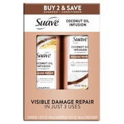 Suave Coconut Oil Infusion Shampoo & Conditioner Value Set for Damaged Hair, 15 fl oz Each