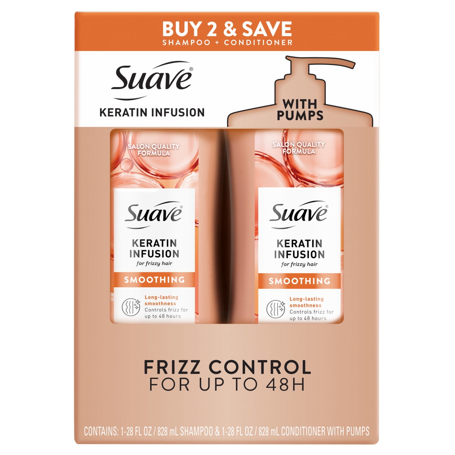 Suave Keratin Infusion Smoothing Shampoo & Conditioner Set For