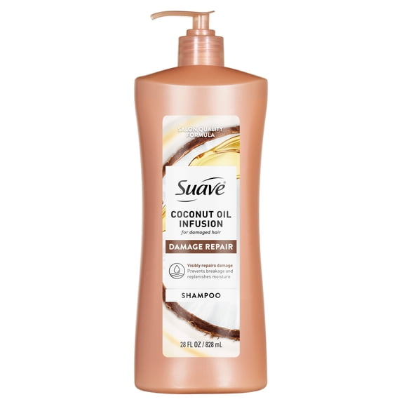 Suave Coconut Oil Infusion Shampoo for Damaged Hair, 28 FL OZ Pump
