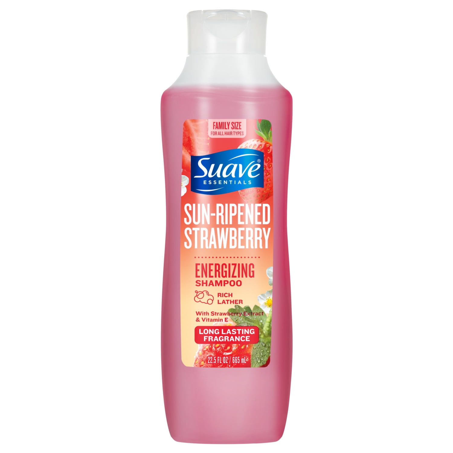 Suave Sun-Ripened Strawberry Shampoo with Strawberry Extract & Vitamin E, 22.5 FL OZ