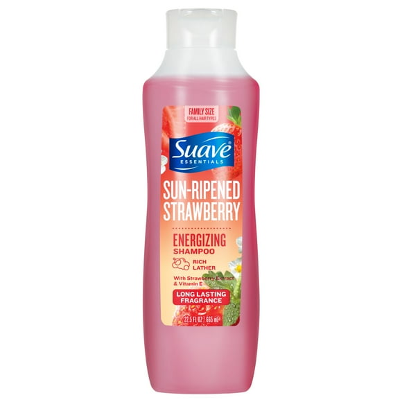Suave Sun-Ripened Strawberry Shampoo with Strawberry Extract & Vitamin E, 22.5 FL OZ