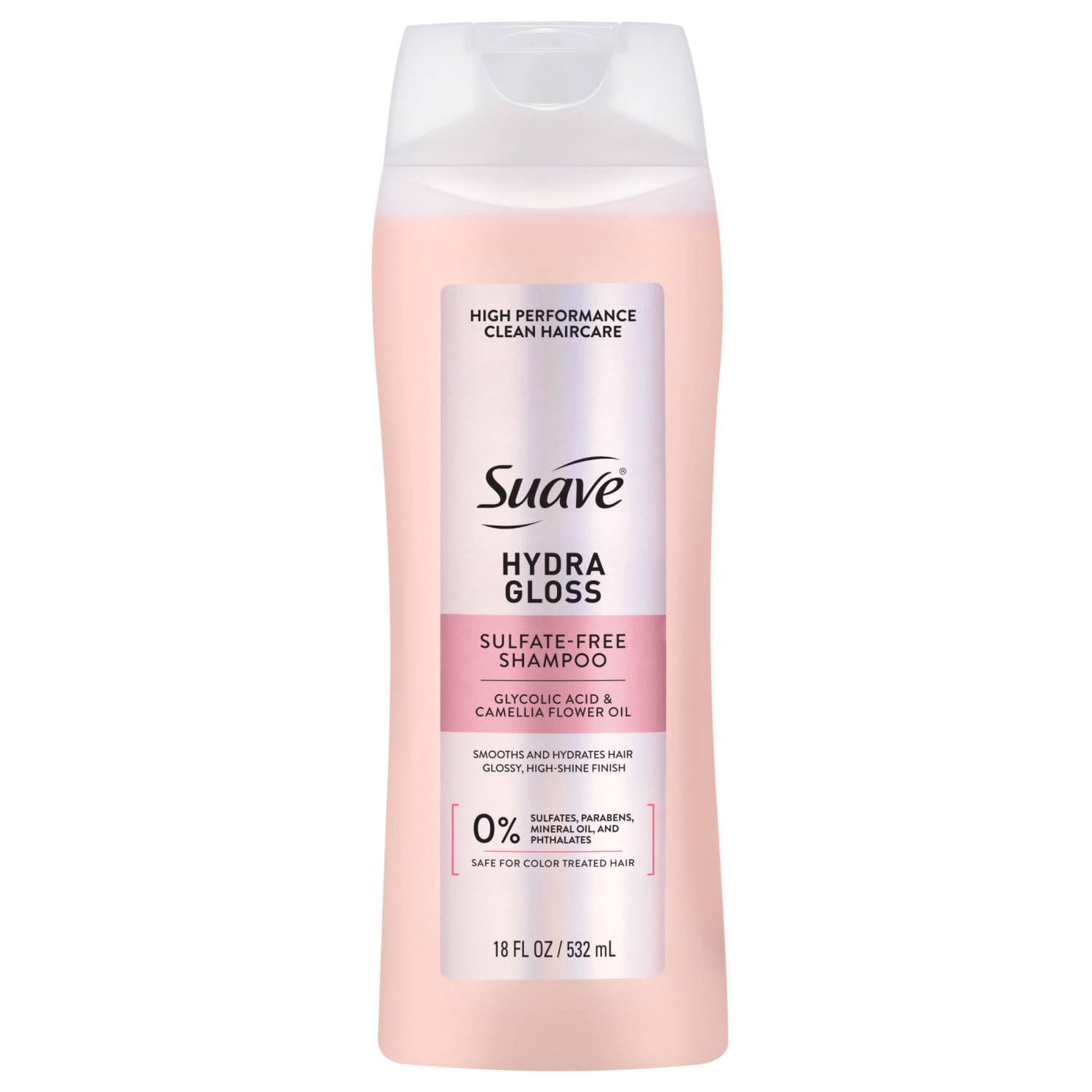 Suave Hydra Gloss Sulfate Free Shampoo with Glycolic Acid & Camellia Flower Oil, 18 fl oz