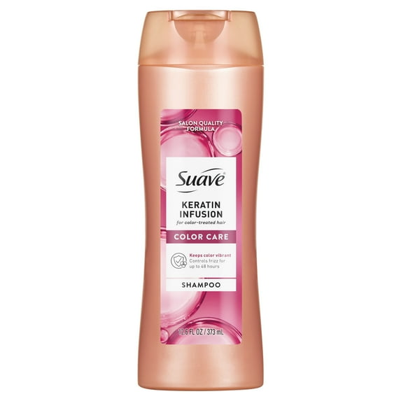 Suave Keratin Infusion Shampoo For Color Treated Hair, 48HR Frizz Control, 12.6 FL OZ