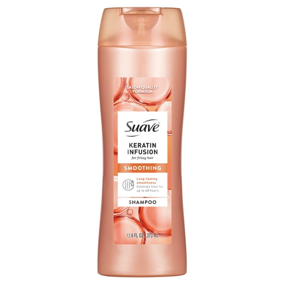 Suave Keratin Infusion Smoothing Shampoo For Frizzy Hair, 48HR Frizz Control, 12.6 FL OZ