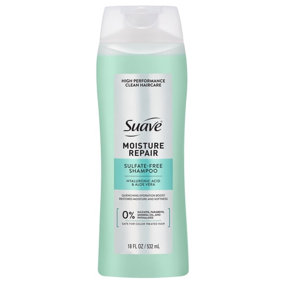Suave Moisture Repair Sulfate-Free Shampoo with Hyaluronic Acid & Aloe Vera, 18 fl oz