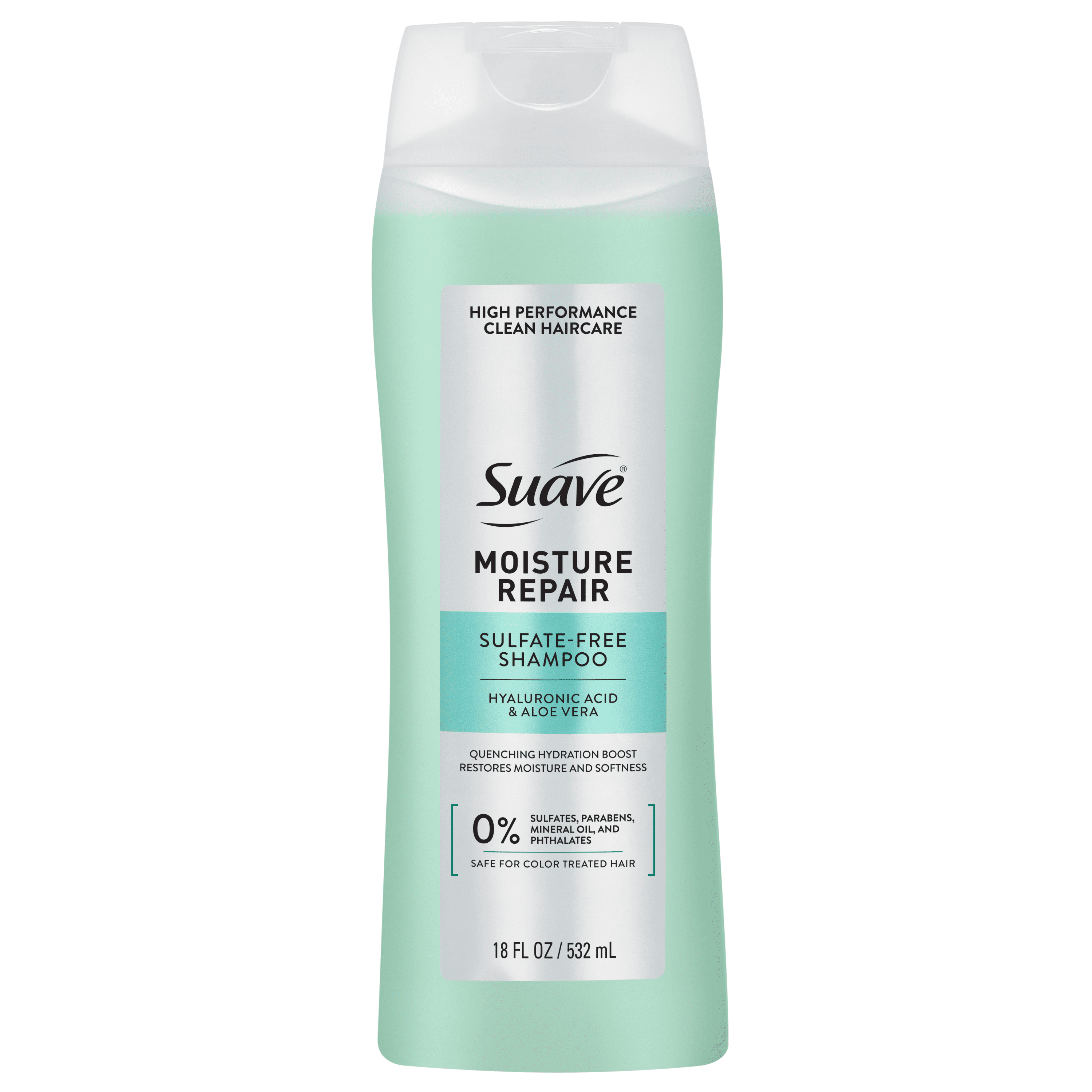 Suave Moisture Repair Sulfate-Free Shampoo with Hyaluronic Acid & Aloe Vera, 18 FL OZ