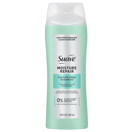 Suave Moisture Repair Sulfate-Free Shampoo with Hyaluronic Acid & Aloe Vera, 18 FL OZ