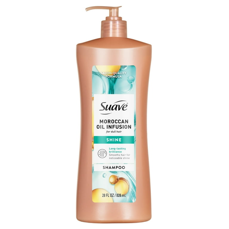 Suave Moroccan Oil Infusion Shampoo For Dull Hair, Adds Shine, 28