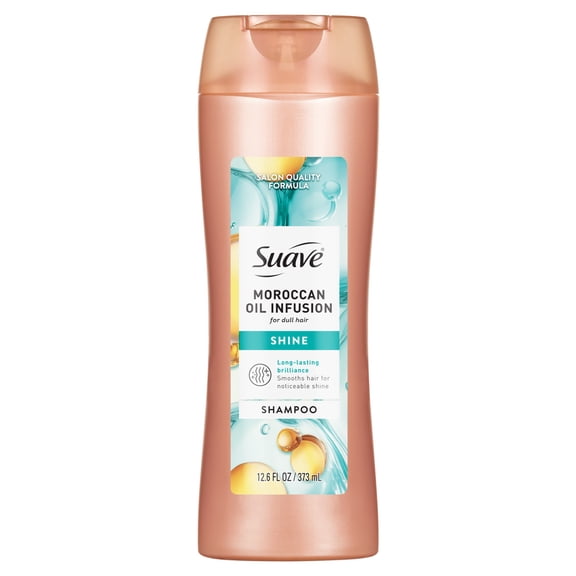 Suave Moroccan Oil Infusion Shampoo For Dull Hair, Adds Shine, 12.6 FL OZ