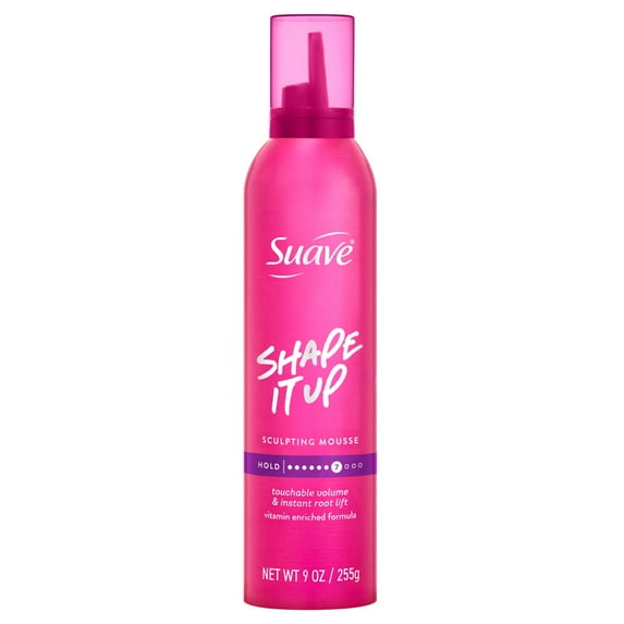 Suave Shape It Up Sculpting Mousse, Extra Hold, Volume & Lift, Lightweight, All Hair Types, 9 OZ
