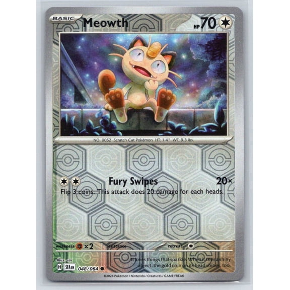 Pokmon Meowth SV: Shrouded Fable 048/064 Reverse Holo Common Trading Card