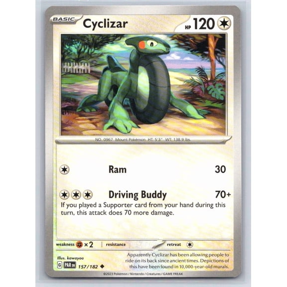 Pokmon TCG SV04 Paradox Rift Cyclizar Uncommon Trading Card 157/182