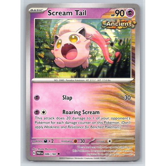 2023 Scream Tail Uncommon 086/182 SV04 Paradox Rift English Pokemon TCG Trading Card