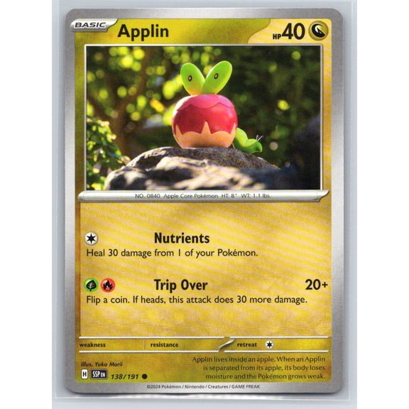 Pokmon Applin SV08 Surging Sparks 138/191 Common Trading Card
