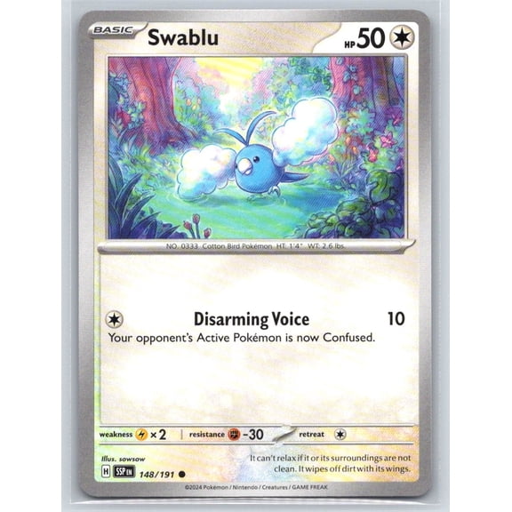 2024 Pokmon Swablu Surging Sparks Common #148/191 Trading Card