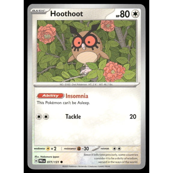 SV8a: Terastal Fest ex Hoothoot Common Japanese #127/187