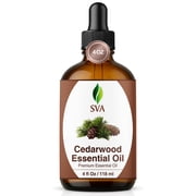 SVA Cedarwood Essential Oil – 4 Fl Oz – 100% Natural Cedar Cupressus Funebris Oil - for Diffuser, Hair Care, Face, Skin Care, Aromatherapy, Scalp and Body Massa