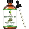 thumbnail image 1 of SVA Cedarwood Essential Oil – 4 Fl Oz – 100% Natural Cedar Juniperus Mexicana Oil - for Diffuser, Hair Care, Face, Skin Care, Aromatherapy, Scalp and Body Massage, Soap and Candles – with Dropper, 1 of 5
