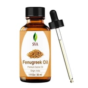 SVA Fenugreek Seed Oil - 1 Fl Oz   100% Natural Cold Pressed Fenugreek Oil - for Face, Skin Care, Hair Care, Scalp Massage & Body Massage   Carrier Oil with Dropper