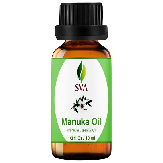 SVA Manuka Essential Oil – 1/3 Fl Oz – 100% Natural Manuka Oil - for Diffuser, Hair Care, Face, Skin Care, Aromatherapy, Scalp and Body Massage, Soap and Candle Making