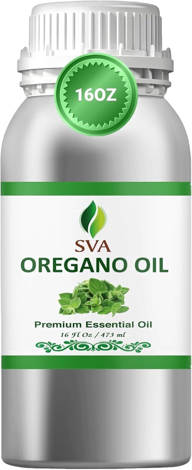 SVA Oregano Essential Oil – 16 Fl Oz – 100% Natural Oregano Oil - for Diffuser, Hair Care, Face, Skin Care, Aromatherapy, Scalp and Body Massage, Soap and Candle Making