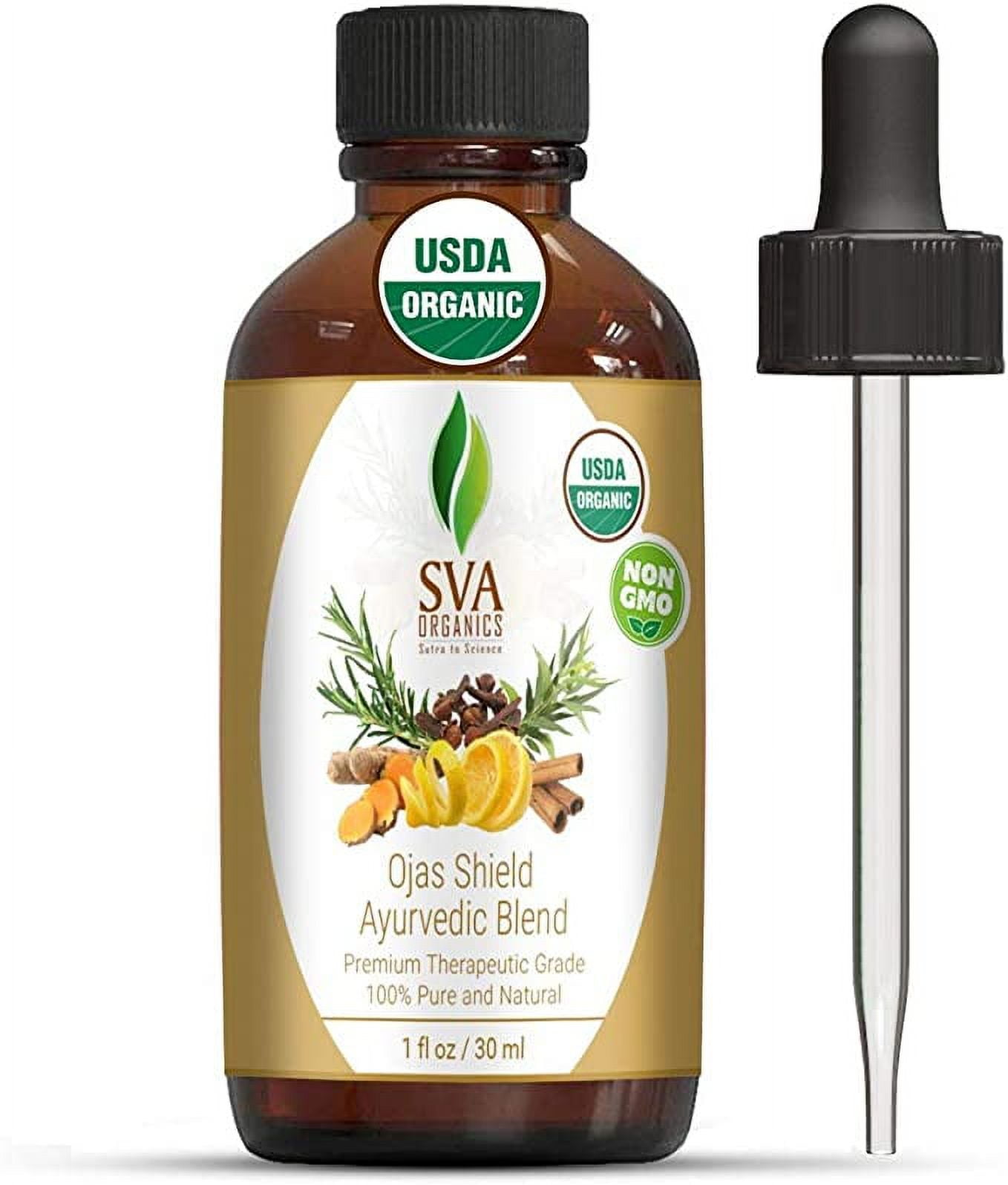 SVA Organics Ojas Shield Blend 1 Oz (30 ml)Therapeutic Grade Organic OilsClove Oil, Cinnamon