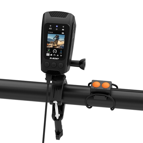 SVBONY ACT30 Cycling Camera with GPS 4K 30fps Bike Camera with Mount 12MP Image Bicycle Emergency Light