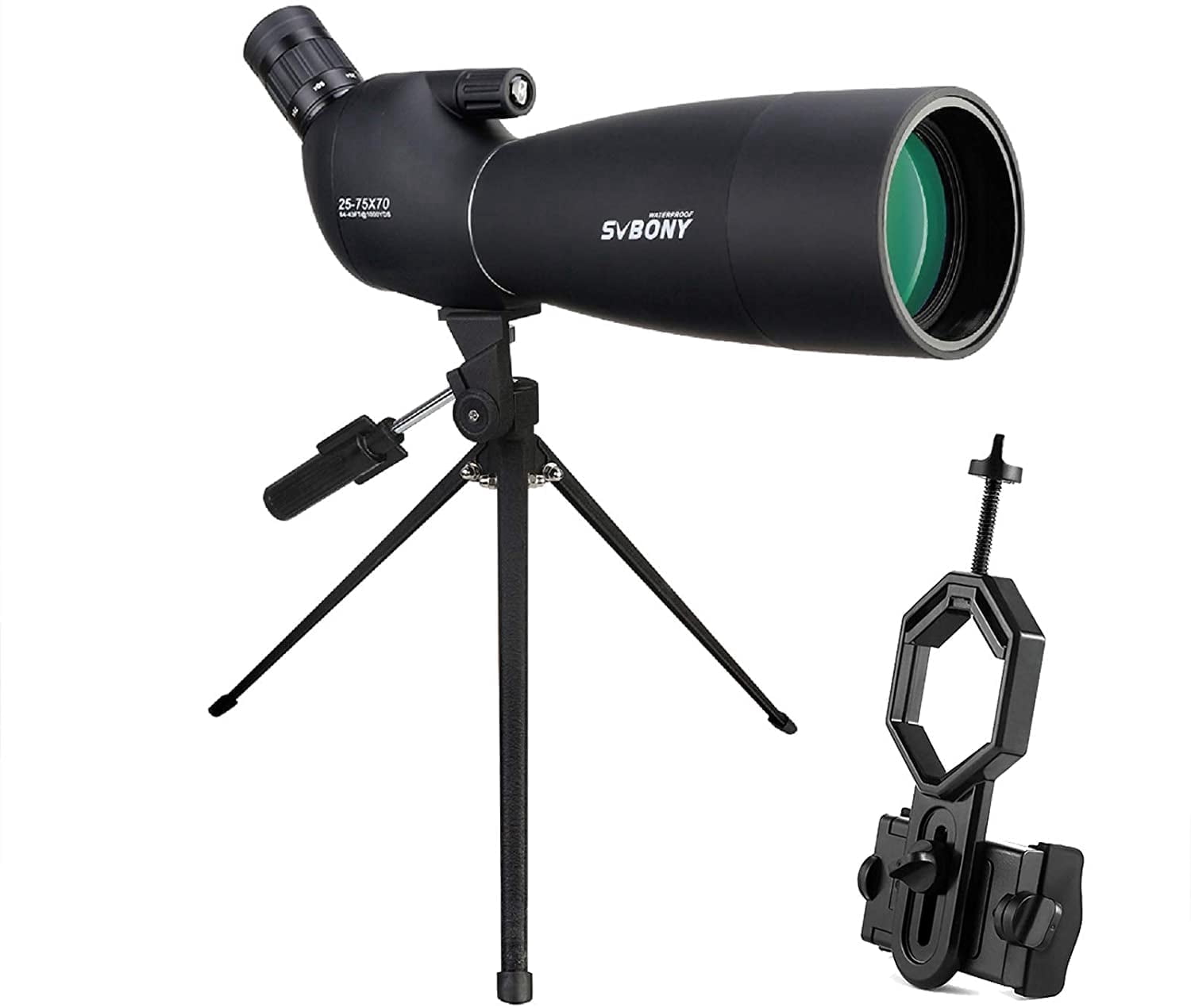 SVBONY SV28 25-75x70 Spotting Scopes, Monocular Telescope Spotting
