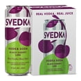 thumbnail image 1 of SVEDKA Black Cherry Lime Vodka Soda Canned Cocktail, 4 Pack, 355 ml Cans, 8% ABV, 1 of 9