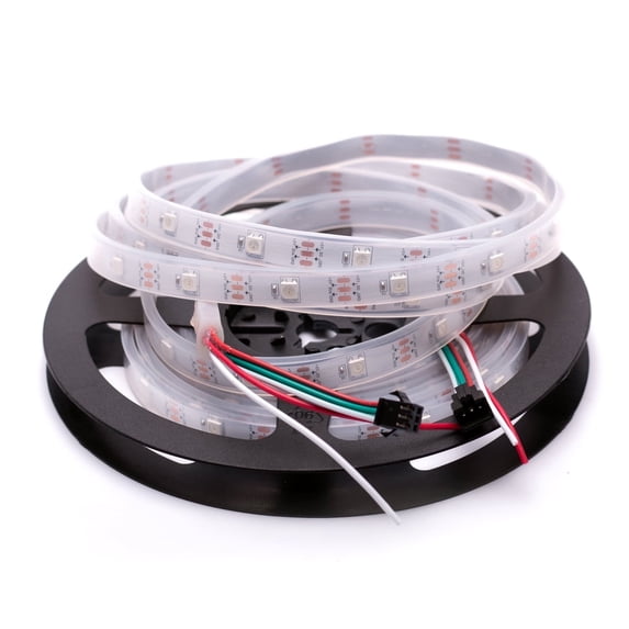 SVFISHKK WS2812B LED Strip SMD 5050 Individual Addressable RGB Strip Full Color LED Strip Waterproof DC5V (16.4FT 150led Waterproof IP67, White PCB)
