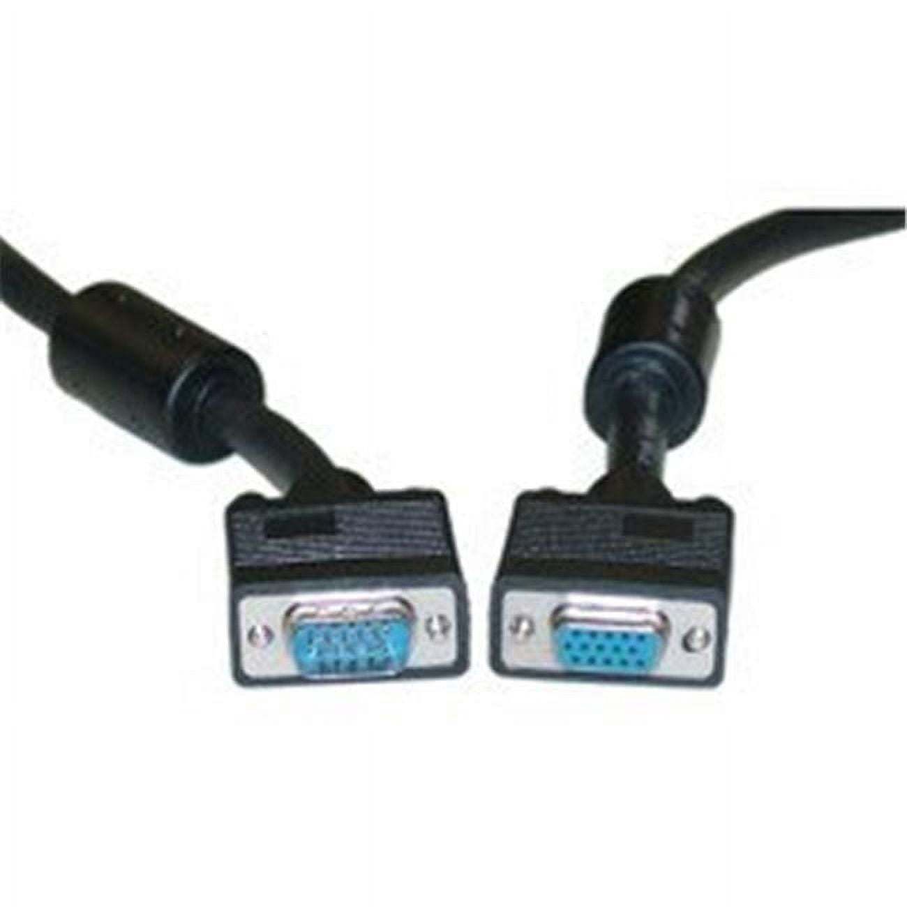 SVGA Extension Cable with Ferrites  Black  HD15 Male to HD15 Female  Coaxial Construction  Double Shielded  15 foot