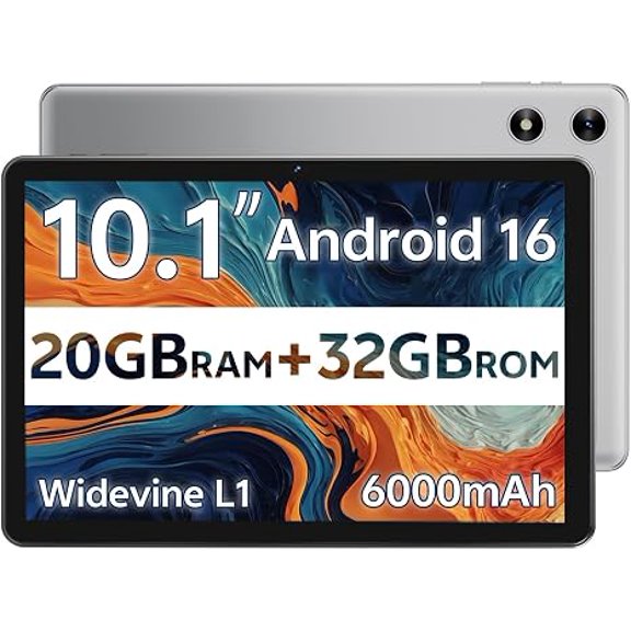 SVITOO Android Tablet, 10 Inch, 32GB Storage, Android, WiFi 6, Gray