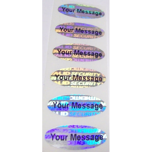 SVOc 1000 Custom Print SVAG Oval Hologram Tamper Evident Sticker Label Seals