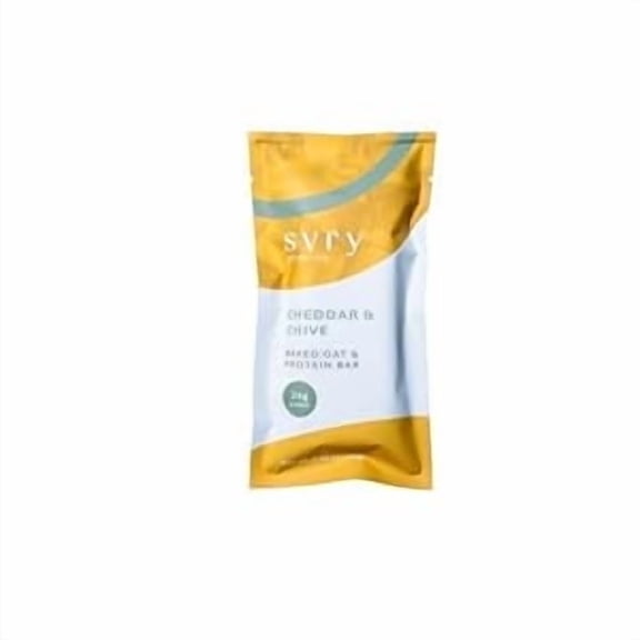 SVRY Nutrition Cheddar & Chive Protein Bar - 24g Protein - Protein Bar w/Extra Sharp Cheddar Cheese - High in Protein, Fiber, & Healthy Fats - For Pre & Post Workout & On-The-Go Snacking (6 Pack)