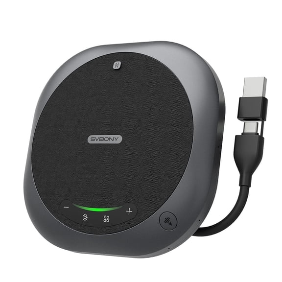SVBONY Omni2P Conference Microphone,Dual Loudspeaker&2 Pickup Modes for Conference Room, AI Bidirectional Noise Cancellation, Bluetooth 5.3, 6 Mics Supports 20 People Telephone Audio for Zoom Meeting