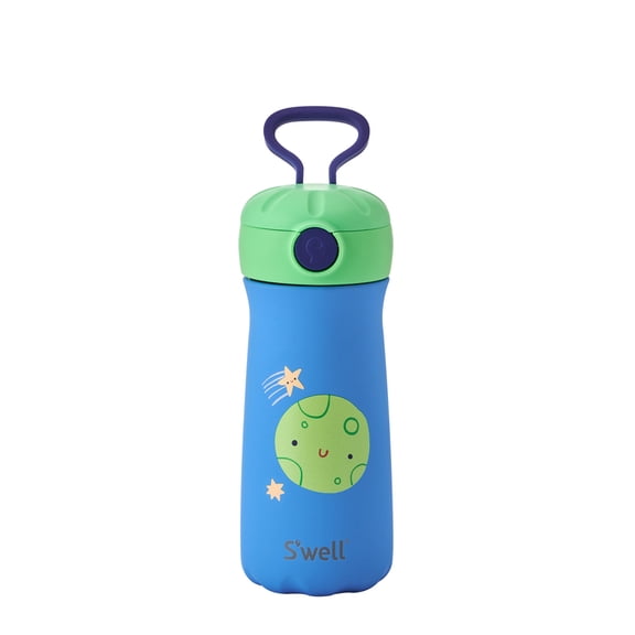 S'well Kid's Traveler Wide Mouth 14 oz Over the Moon Blue Stainless Steel Water Bottle