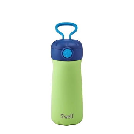 S'well Kid's Traveler Wide Mouth 14 oz Aurora Green Stainless Steel Water Bottles