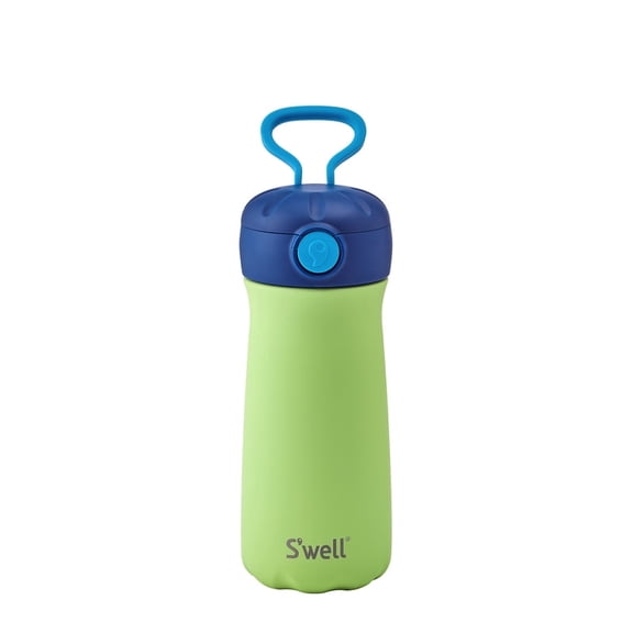 S'well Kid's Traveler Wide Mouth 14 oz Aurora Green Stainless Steel Water Bottles