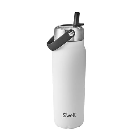 S'well Wide Mouth 24 oz White Stainless Steel Water Bottles Flip Top Moonstone